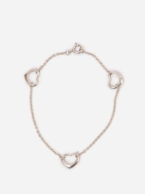 Tiffany Sterling Silver Peretti Triple Heart Bracelet